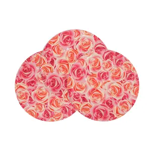 热销定制圆形中纤板金箔玫瑰图案2毫米4毫米5毫米木制蛋糕板