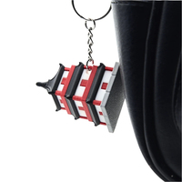 Porte-clés anti-stress en PVC, design pagode bouddhiste anime, léger, avec bouton de clavier mécanique, jouet de décompression, disponible en OEM/ODM