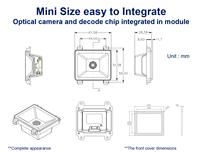 Lector de Códigos de Barras Integrado CMOS 1D 2D de Alto Rendimiento OEM, Módulo Escáner de Códigos QR con Detección Automática para Máquinas de Boletos