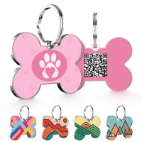 Personal isierte Hunde katze Name ID Tags Benutzer definierte Metall Anti-Lost Smart Pet Tag Scan QR-Code Knochen Hunde marke