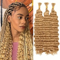 Vente directe usine – Cheveux naturels noirs ondulés profonds en vrac, résistants à la chaleur, double trame, sans nattes, pour tressage