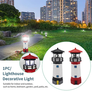 Outdoor Solar <strong>Lighthouse</strong> <strong>Light</strong> 360 Degree Rotating Garden Lamp Resin Waterproof Led <strong>Light</strong> Yard Solar Garden <strong>Lighthouse</strong> Lamp - Product Image 6