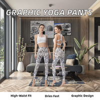 Pantalon de yoga taille haute très élastique pour femme, grande taille, longueur cheville, en Spandex/Nylon imprimé, séchage rapide, vente en gros
