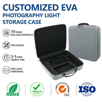 Étui étanche en EVA avec inserts divisés et fermeture éclair pour rangement de ring light, organisateur portable pour éclairage LED, personnalisable en usine OEM