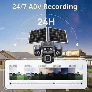 Real 4 Lens AOV Low Power Solar PTZ <b>Camera</b> Full Color <b>Night</b> Outdoor Wireless Security <b>Camera</b> Hieasy App Farm Garden Monitoring - Product Image 3