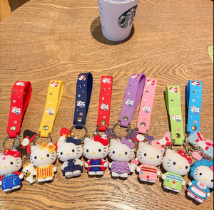 Portachiavi con Ciondolo 3D in Gomma a Forma di Gatto Cartone Animato, Moschettone Personalizzato Impermeabile Leggero, Adorabile Decorazione per Borsa e Chiavi Auto - Product Image 2