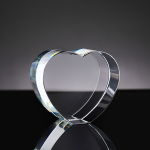 Bloc de verre transparent en forme de cœur, cristal vierge pour gravure photo 3D, souvenirs - Product Image 3