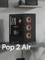 Boîtier Fractal Design FD Case Pop 2 Air Mid-Tower, refroidissement par air, RGB, refroidissement par eau, ordinateur de bureau, côté transparent, blanc