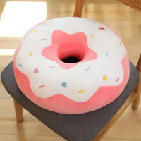 Oreiller rond en peluche de 15 pouces pour beignets Décoration alimentaire amusante Coussin de siège en mousse à mémoire de forme Remplissage pour canapé Chaise Plancher Canapé