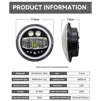 7 "phare LED rond Halo ange yeux phares feux de croisement DRL ambre clignotant hors route phares LED pour Wrangler Jeep