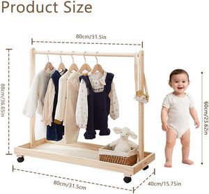 Appendiabiti in Legno Personalizzato per Neonati e Bambini, con Ripiano e Asta Appendiabiti per Cameretta - Product Image 3