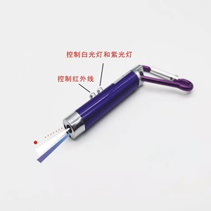 Mini linterna láser de aleación de aluminio para gatos, puntero infrarrojo, bolígrafo con luz LED ultravioleta de 395uv, detector de billetes, llavero con luz. - Product Image 5
