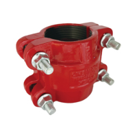 Raccord rainuré haute pression en PEHD de style 995, en fonte ductile, revêtu d'époxy rouge, spécial pour raccord de conduite d'incendie