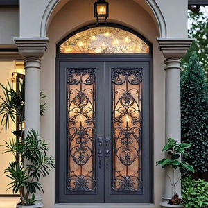 Sunnysky איכות גבוהה אישית אבטחה דקורטיבית דלתות ברזל זכוכית מודרנית חדש דלתות ברזל זכוכית חיצוני ווילה הבית - Product Image 1