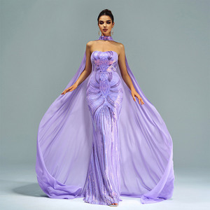 Sexy Sexy Sexy con scollatura a sirena lunghi abiti da sera con paillettes <span class=keywords><strong>verde</strong></span> <span class=keywords><strong>smeraldo</strong></span> con mantello <span class=keywords><strong>lungo</strong></span> - Product Image 2