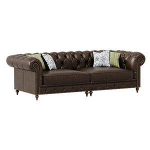 Sofá de Cuero Impermeable con Hebilla de Tracción, Estilo Americano, para Sala de Espera, Hotel, Sala de Estar, Muebles de Salón, Cuero Encerado - Product Image 3