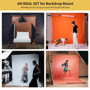 Système de levage manuel de fond de scène à 3 rouleaux, mural, accessoire de studio photo, kit de support de fond à axe rotatif - Product Image 5