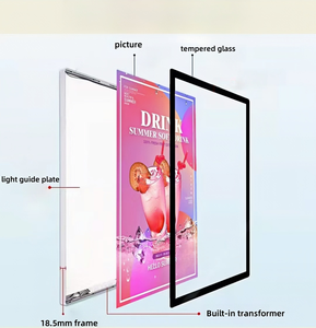 Nhôm khung LED lightbox quảng cáo phạm vi rộng sử dụng nhà hàng menu menu ánh sáng Hộp dấu hiệu chiếu sáng biển quảng cáo áp phích khung - Product Image 2