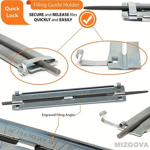 チェーンソーファイルキット 5/32、<span class=keywords><strong>3</strong></span>/16、7/32インチファイル、木製ハンドル、深さゲージ、ファイリングガイド、収納バッグ付きツールキット - Product Image 4