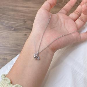 Collar con Colgante de Plata de Ley S925, Nuevo Estilo Chino, con Diamantes, Forma de Calabaza, Cruz, Estilo Lujoso y Moderno, Cadena para Clavícula - Product Image 5