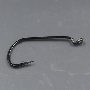Wide Body Curved Shank Crank <b>Hook</b> No 4 <b>Black</b> Nickel Saltwater Fishing <b>Hook</b> For Ocean Use - Product Image 2