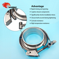 Collier de serrage d'échappement universel à dégagement rapide 304SS 2,5 pouces V-Band, acier inoxydable haute résistance pour collecteur d'échappement turbo