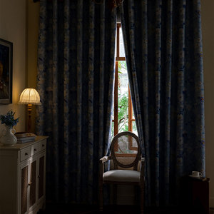 <span class=keywords><strong>Tende</strong></span> americane con stampa floreale in poliestere effetto acquerello azzurro chiaro per soggiorno, camera da letto e decorazioni per la casa - Product Image 2