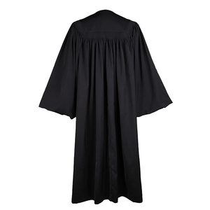 Túnicas de Graduación Escolares Negras al por Mayor, Diseño Personalizado, Estilo Wesley, para Clérigos, con Ribete Dorado, Frente de Terciopelo, Unisex, para Adultos - Product Image 4
