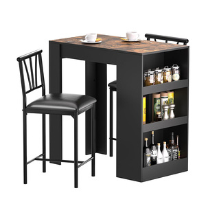 Bàn bar và ghế với kệ lưu trữ tiết kiệm không gian nhà bếp <span class=keywords><strong>Nook</strong></span> ăn sáng bàn ăn đặt với phân - Product Image 4