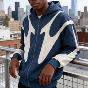 Sudadera con Capucha de Moda Urbana para <span class=keywords><strong>Hombre</strong></span>, Estilo Hip-Hop, Estampado de Patchwork, Chaqueta Y2K, Sudadera Deportiva, Nueva Colección Otoño/Invierno - Product Image 2
