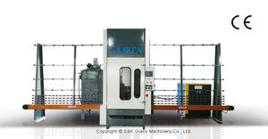Machine de sablage vertical de verre SKS-2500 de haute qualité, contrôlée par PLC, à trois pistolets, avec composants de pompe à moteur et engrenages automatiques - Product Image 2