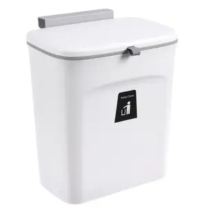 Bathroom Garbage Can Wall Wall Mounted Waste Bin Food Waste Compost Bin Kitchen Plastic Hanging Trash Can With Lid