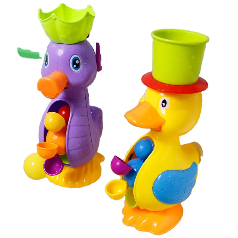 Cute Yellow Duck Waterwheel Elephant Toys Baby Faucet Bathing Water Spray Tool Dabbling Toy baby toys