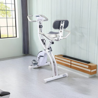 Vélo d'exercice stationnaire pliable à résistance magnétique 16 vitesses, hauteur réglable, capacité 150 kg, avec surveillance de la fréquence cardiaque, pour la maison