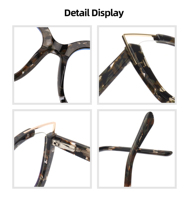 Gafas Ópticas de Acetato con Diseño Ojo de Gato, Doble Color, Gruesas, Unisex para Hombre y Mujer, Monturas de Gafas Personalizadas, Monturas de Acetato