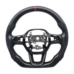 Volante de Fibra de Carbono Real con Empuñadura de Cuero Perforado, <span class=keywords><strong>Precio</strong></span> de Fábrica al por Mayor, para <span class=keywords><strong>Honda</strong></span> <span class=keywords><strong>Civic</strong></span> 10.ª Generación Tipo <span class=keywords><strong>R</strong></span> 2016-2021 - Product Image 2