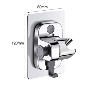 Soporte ajustable para cabezal de ducha con gancho, cabezal de ducha de mano extraíble y soporte de succión para montaje en pared - Product Image 4
