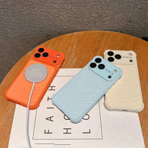 Coque de téléphone antichoc magnétique effet vague ombrée pour iPhone 17 16 15 Pro Max avec protection d'objectif d'appareil photo en verre original et coque arrière convertie - Product Image 3