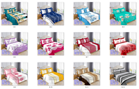 Parure de lit 6 pièces en coton imprimé floral, drap-housse King Size avec taies d'oreiller – Prix de gros et de détail