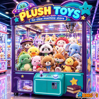 Peluche de 8 pouces en gros à prix abordable pour machines à griffes, animaux en peluche rétro tie-dye en vrac, recharges pour machines d'arcade pour enfants