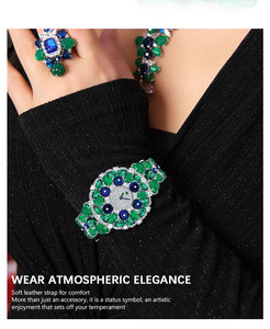 Reloj de Lujo Personalizado con Incrustaciones de Plata S-925, Diamantes y Circonitas, Diseño Elegante, Reloj de Cuarzo Suizo para Mujer - Product Image 4