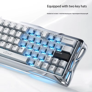 Teclado GravaStar V60 Pro Silver Soul con interruptores magnéticos con cable, eje de efecto Hall UFO, teclado para juegos con retroiluminación RGB y frecuencia de sondeo de 8K - Product Image 4