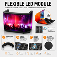 Pupitre de DJ incurvé avec écran LED, support de table, écran vidéo LED portable, écran d'affichage vidéo LED pour cabine DJ