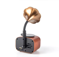 Caja de Música con Reloj, Estilo Fonógrafo Retro Creativo, Altavoz Inalámbrico Portátil, Regalo Navideño para Niños y Parejas