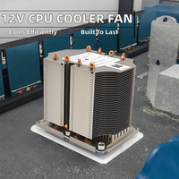 Ventilateur de refroidissement de processeur 12V à faible bruit avec radiateur tour, 4 caloducs et tube en cuivre 3U pour le refroidissement des boîtiers d'ordinateur et des serveurs