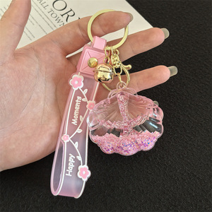 <span class=keywords><strong>Netflix</strong></span> dibujos animados <span class=keywords><strong>chica</strong></span> corazón flor de cerezo estrella de mar en aceite leche té taza botella flotante llavero estudiante mochila colgante - Product Image 6