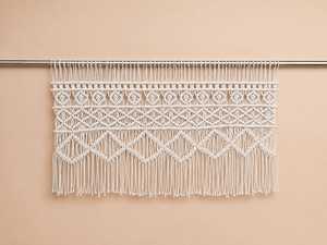 Cortina Decorativa Bohemia Rectangular de Macramé, Hecha a Mano con Cuentas y Flecos, para Sala de Estar o Dormitorio - Product Image 3