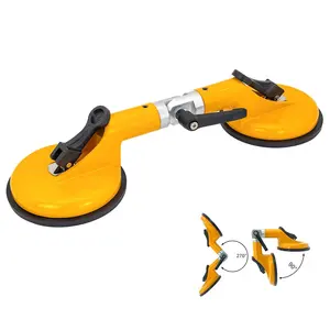 Heavy Duty Double Handle Suction Cup 2 Heads Adjustable Suction Lifter for Stone Ceramic Tile Glass Sucker Plate Disc