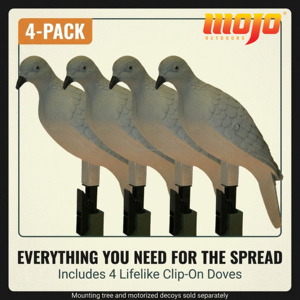 MOJO Outdoors Lot de 4 pigeons artificiels à clipser, réalistes, légers, faciles à utiliser et durables pour leur utilisation comme leurres de chasse aux pigeons - Product Image 3