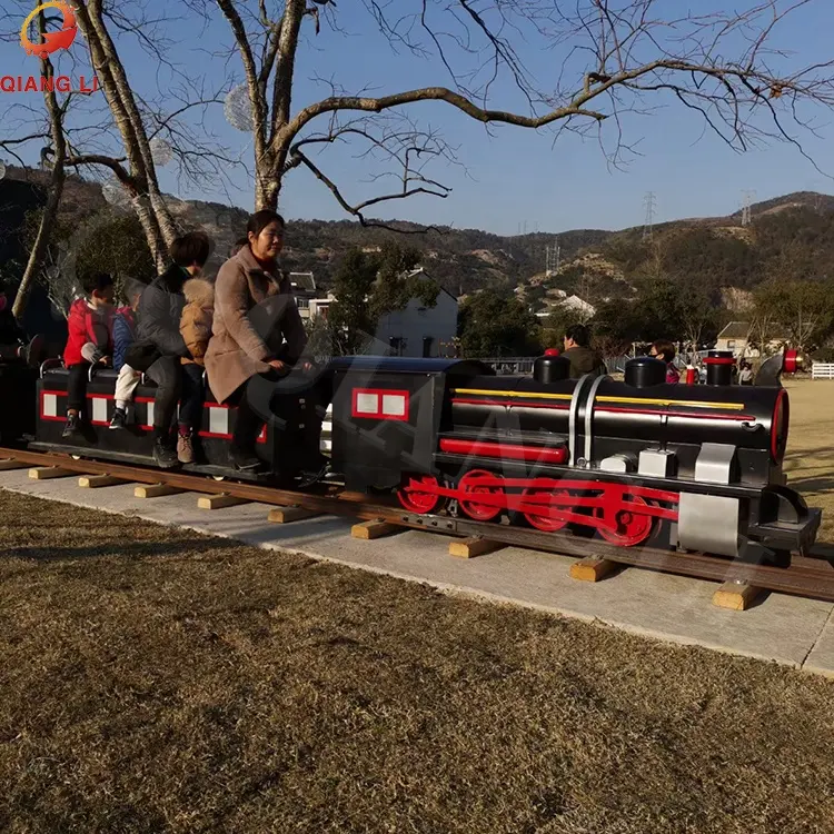 Qiangli çocuklar alışveriş merkezi merkezi iş turist cazibe fil Kiddie elektrikli raylı tren satılık